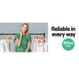 Metal Hanger Garments 180cm W -Metal Garment Display Rail - Black