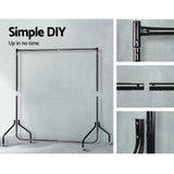 Metal Hanger Garments 180cm W -Metal Garment Display Rail - Black