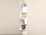 Bookcase Display Storage Stand  5 Lv Corner shelf Wall Shelf - White D/F