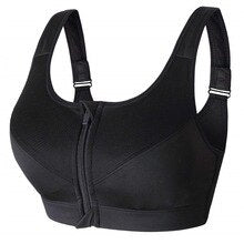 Sports Bra Women With  Front Zipper Fitness Shirt Push Up Plus Size S-XXXXXL