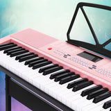 Lighted Electronic Piano Keyboard LED with 61 Key  Electric Holder Music Stand