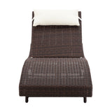 Chairs Outdoors Sun Lounge Pool Lounge New Outdoor Wicker Sun Lounge - Brown