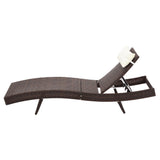 Chairs Outdoors Sun Lounge Pool Lounge New Outdoor Wicker Sun Lounge - Brown