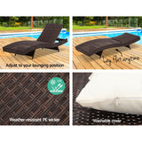 Chairs Outdoors Sun Lounge Pool Lounge New Outdoor Wicker Sun Lounge - Brown