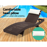 Chairs Outdoors Sun Lounge Pool Lounge New Outdoor Wicker Sun Lounge - Brown