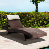 Chairs Outdoors Sun Lounge Pool Lounge New Outdoor Wicker Sun Lounge - Brown