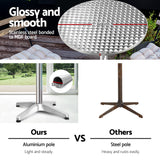 Table metal Table Adjustable Aluminium Round 70/110cm