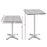 Table Outdoor Furniture Adjustable Aluminium Pub Cafe Indoor Outdoor Bar table