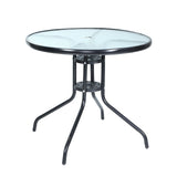 Table Metal And Glass Outdoor Dining Table Bar Setting Steel Glass 70CM