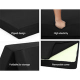 Mattress Folding Mattress Camping Mattress Portable Floor Bed Mat 180cm x 70cm in Black