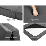 Mattress Folding Mattress Camping Mattress Portable Floor Bed Mat Use as a chair or a double bed 190cm x 130cm Dark Grey