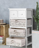 Cabinet with three Baskets Awesome Storage Drawers - White