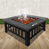 BBQ Outdoor Grill Outdoor Fire Pit BBQ Table Grill Fireplace Stone Pattern