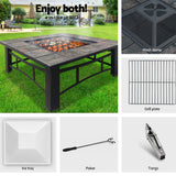 Fire Feature for BBQ Grill or as Table or as storage and for Heat Nice Pits for Coal and Wood Firepit Outdoor Garden