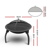 Fire Pit Grill Smoker BBQ Charcoal Portable Outdoor Camping Garden Pits 30"