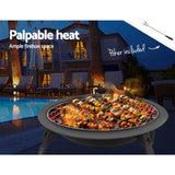 Fire Pit Grill Smoker BBQ Charcoal Portable Outdoor Camping Garden Pits 30"