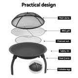 Fire Pit Grill Smoker BBQ Charcoal Portable Outdoor Camping Garden Pits 30"