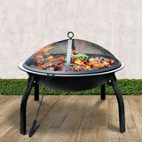 Fire Pit Grill Smoker BBQ Charcoal Portable Outdoor Camping Garden Pits 30"