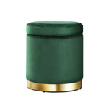 Ottoman Foot Stool Rest Feet Feet Stool Pouffe Padded Seat Pouf In Green