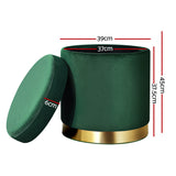 Ottoman Foot Stool Rest Feet Feet Stool Pouffe Padded Seat Pouf In Green