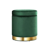 Ottoman Foot Stool Rest Feet Feet Stool Pouffe Padded Seat Pouf In Green