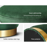 Ottoman Foot Stool Rest Feet Feet Stool Pouffe Padded Seat Pouf In Green