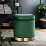 Ottoman Foot Stool Rest Feet Feet Stool Pouffe Padded Seat Pouf In Green