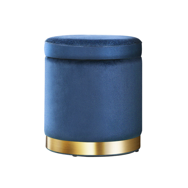Ottoman Foot Stool Rest Feet Feet Stool Pouffe Padded Seat Pouf  Navy