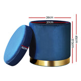 Ottoman Foot Stool Rest Feet Feet Stool Pouffe Padded Seat Pouf  Navy