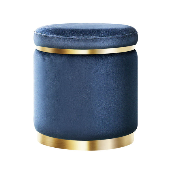 Ottoman Foot Stool Rest Feet Feet Stool Pouffe Padded Seat Pouf Navy
