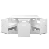 Kids Storage kids seat and store 4 pieces  Kids Table and Chairs Set Storage Box Toys Play Desk  Children