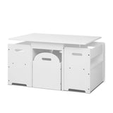 Kids Storage kids seat and store 4 pieces  Kids Table and Chairs Set Storage Box Toys Play Desk  Children