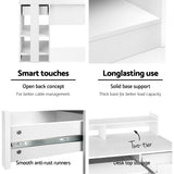 Desk student desk and slide out keyboard tray Workstation Office desk Computer Desk with Storage - White