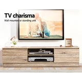 TV Stand 160CM  Entertainment Storage Tv Cabinet Wooden Look