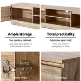 TV Stand 160CM  Entertainment Storage Tv Cabinet Wooden Look