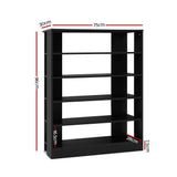 Storage Shoe Rack Cabinet Shoes Organiser Storage Rack For Many Pairs Black Shelf Wooden Look --