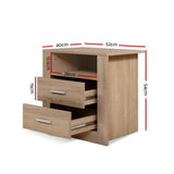 Bedside Tables Drawers Storage Cabinet Shelf Side End Table Oak