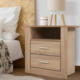 Bedside Tables Drawers Storage Cabinet Shelf Side End Table Oak