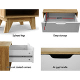 Bedside Table with Drawer Cabinet Storage Wooden Looks