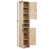 Storage Bathroom 185cm  Furniture Toilet  Cabinet Laundry Natural