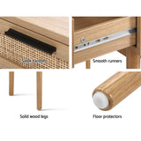 Storage Buffet Sideboard Cupboard Cabinet Rattan Storage Hallway Tables Drawers
