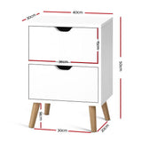 Bedside Tables Drawers Side Table Nightstand White Storage Cabinet Wood