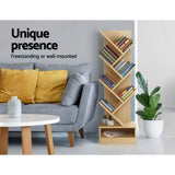 Bookcase Display Storage Stand Rack  Shelf 7 level, Bookshelf Storage Natural