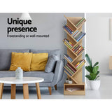 Bookcase Display Storage Stand Rack  Shelf 9 level, 40cm x 19.5cm x 150cm Bookshelf Natural