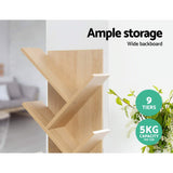 Bookcase Display Storage Stand Rack  Shelf 9 level, 40cm x 19.5cm x 150cm Bookshelf Natural