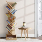 Bookcase Display Storage Stand Rack  Shelf 9 level, 40cm x 19.5cm x 150cm Bookshelf Natural