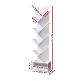 Bookcase Display Storage Stand Rack Shelf 9 level, 40cm x 19.5cm x 150cm Bookshelf White