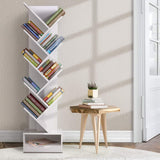 Bookcase Display Storage Stand Rack Shelf 9 level, 40cm x 19.5cm x 150cm Bookshelf White