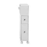 Storage Bathroom Toilet Items Holder Drawers and Baskets, Wheels White  Cabinet
