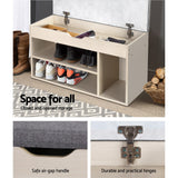 Seat Wooden Shoe Organiser seat and pillow - Natural